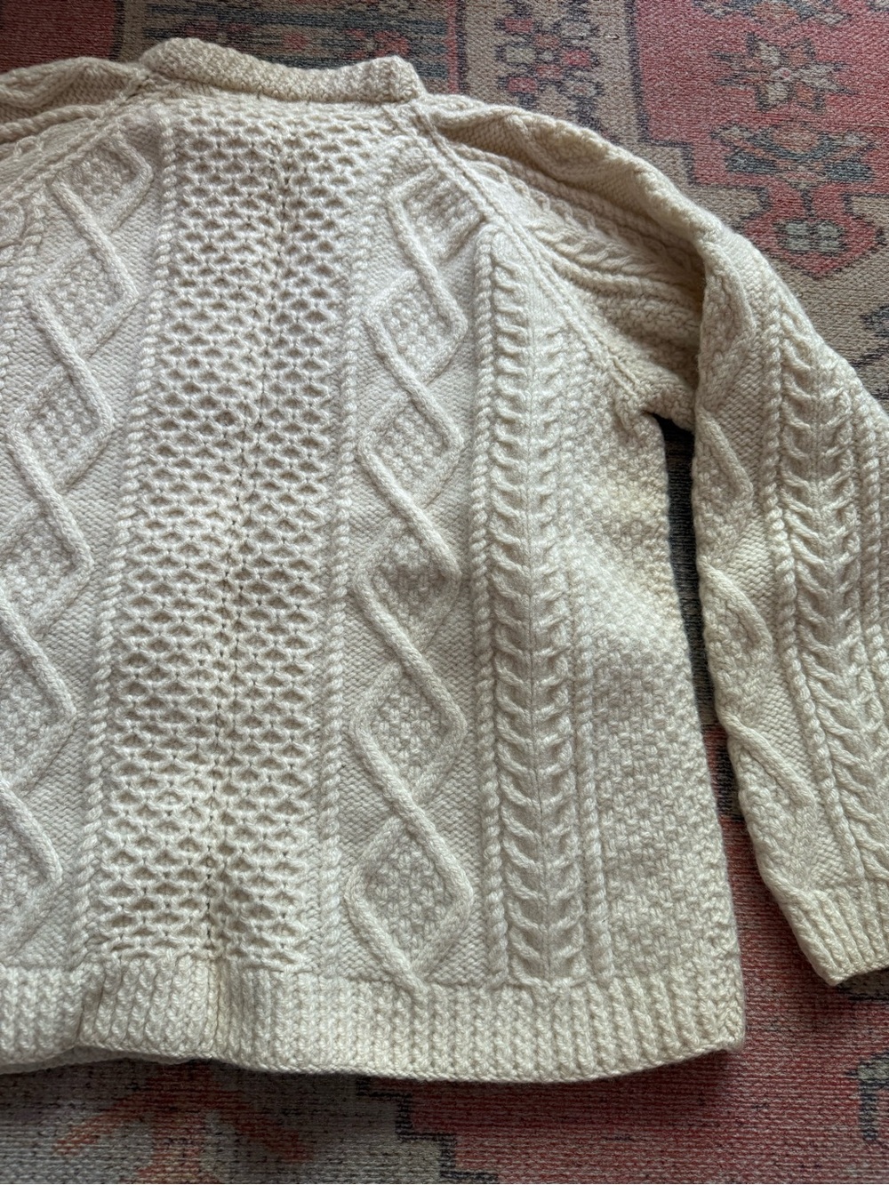 Vintage Wool Fisherman Cardigan Made in Ireland - Picture 8 of 8